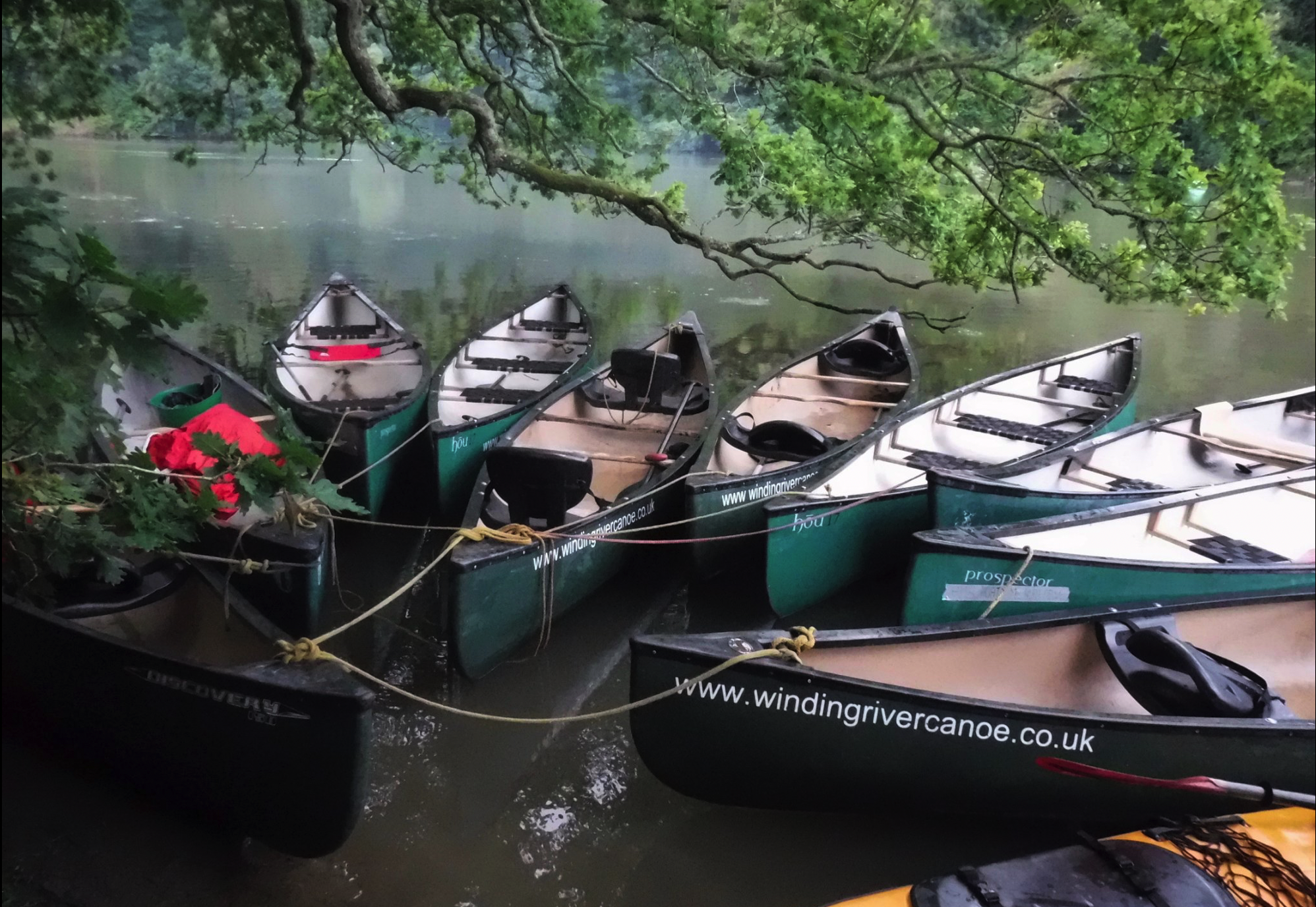 Winding river canoe